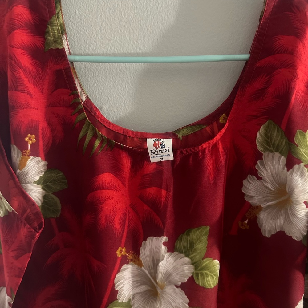 Rima Tropical Red Floral Dress